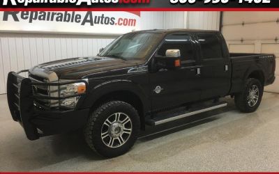 2013 Ford F-250 SD Platinum Crew Cab 4WD Repairable Engine Damage